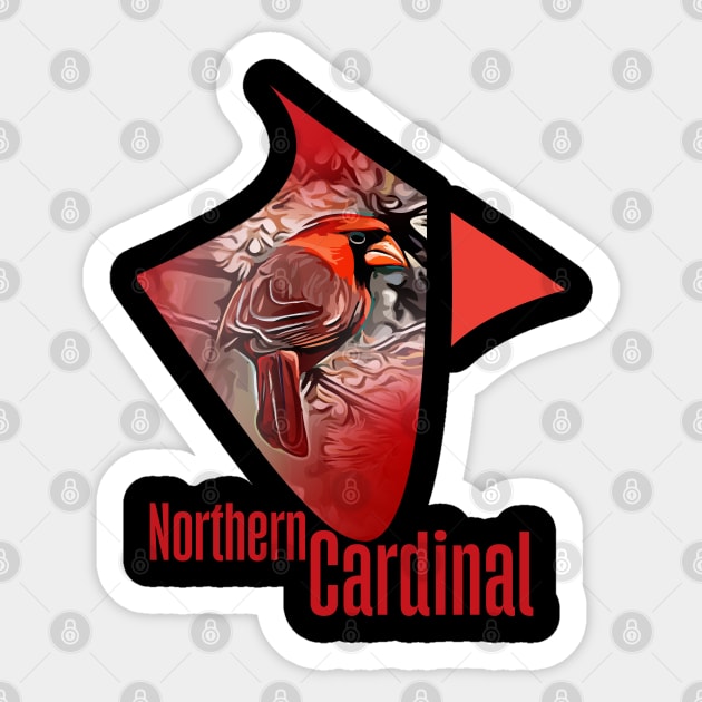 Northern Cardinal Graphic Sticker by Ripples of Time